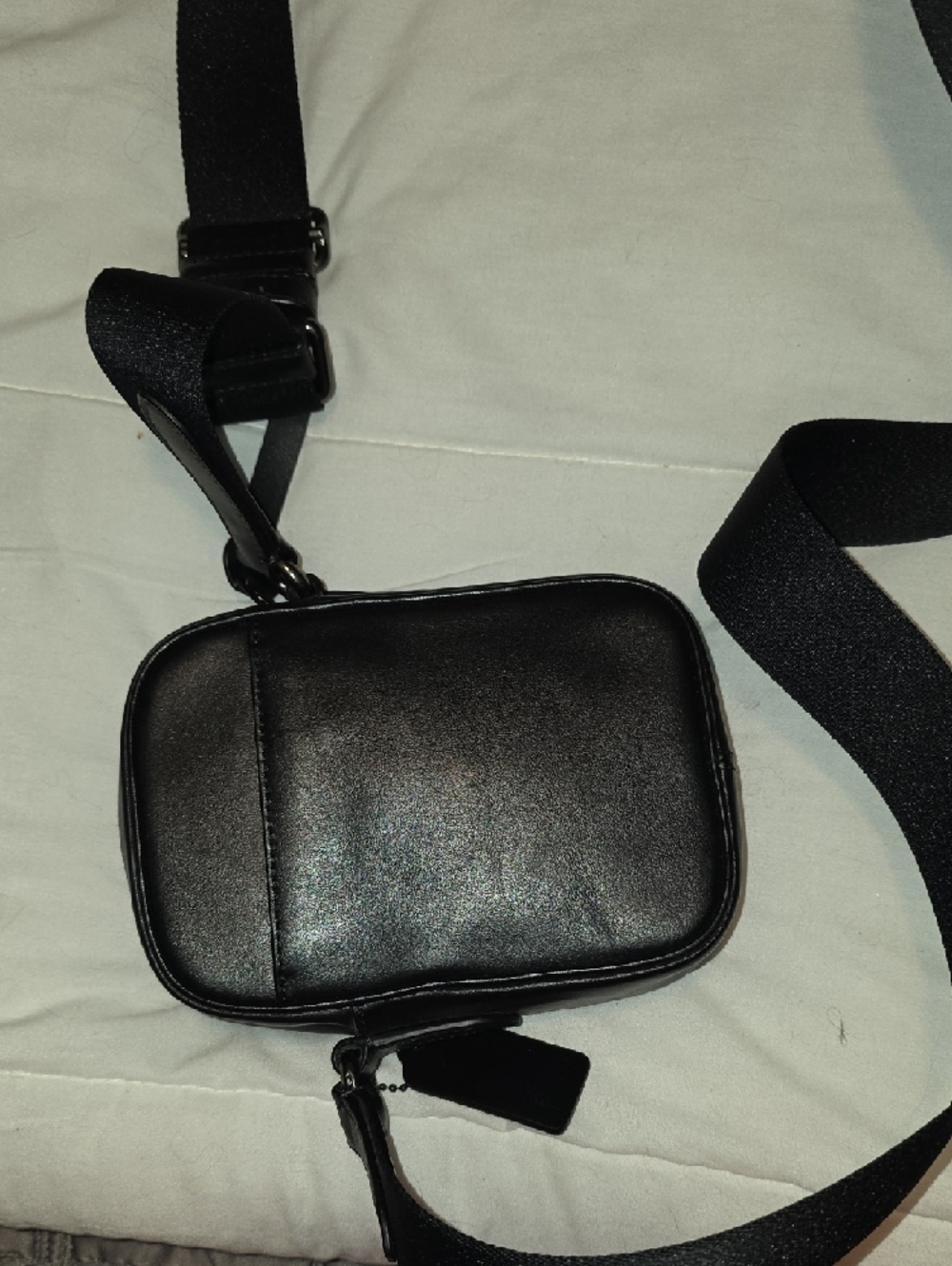 Coach Terrain Black Leather Men's Crossbody - Picture 5 of 8